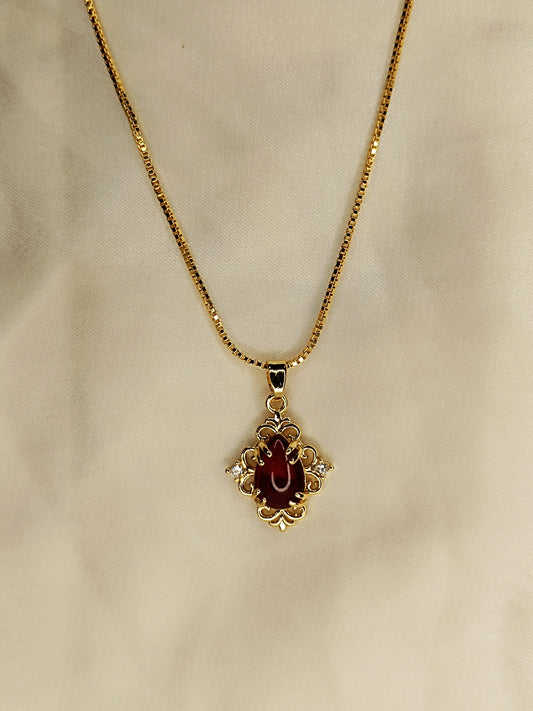 Elegant Red Stone Necklace