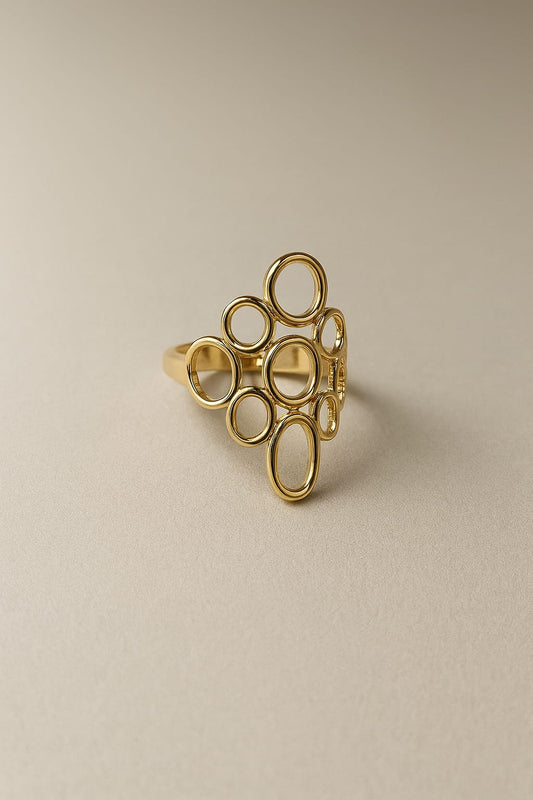 Orbit Cluster Gold Ring