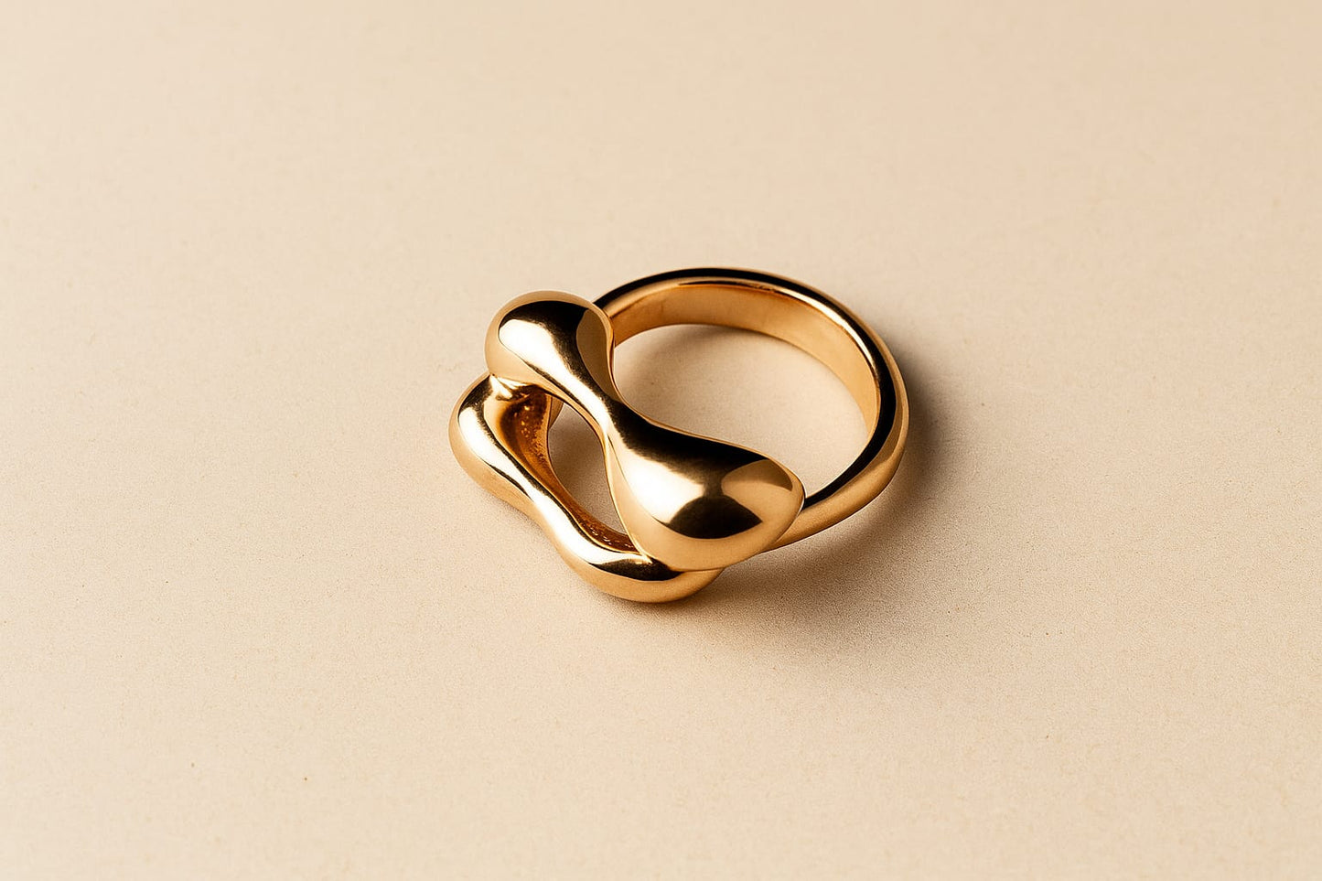 Gold-Plated Sculptural Statement Ring