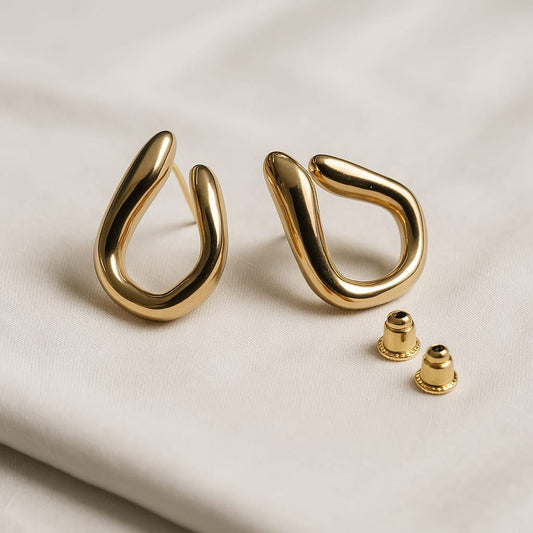 Bold Sculptural Gold Statement Earrings