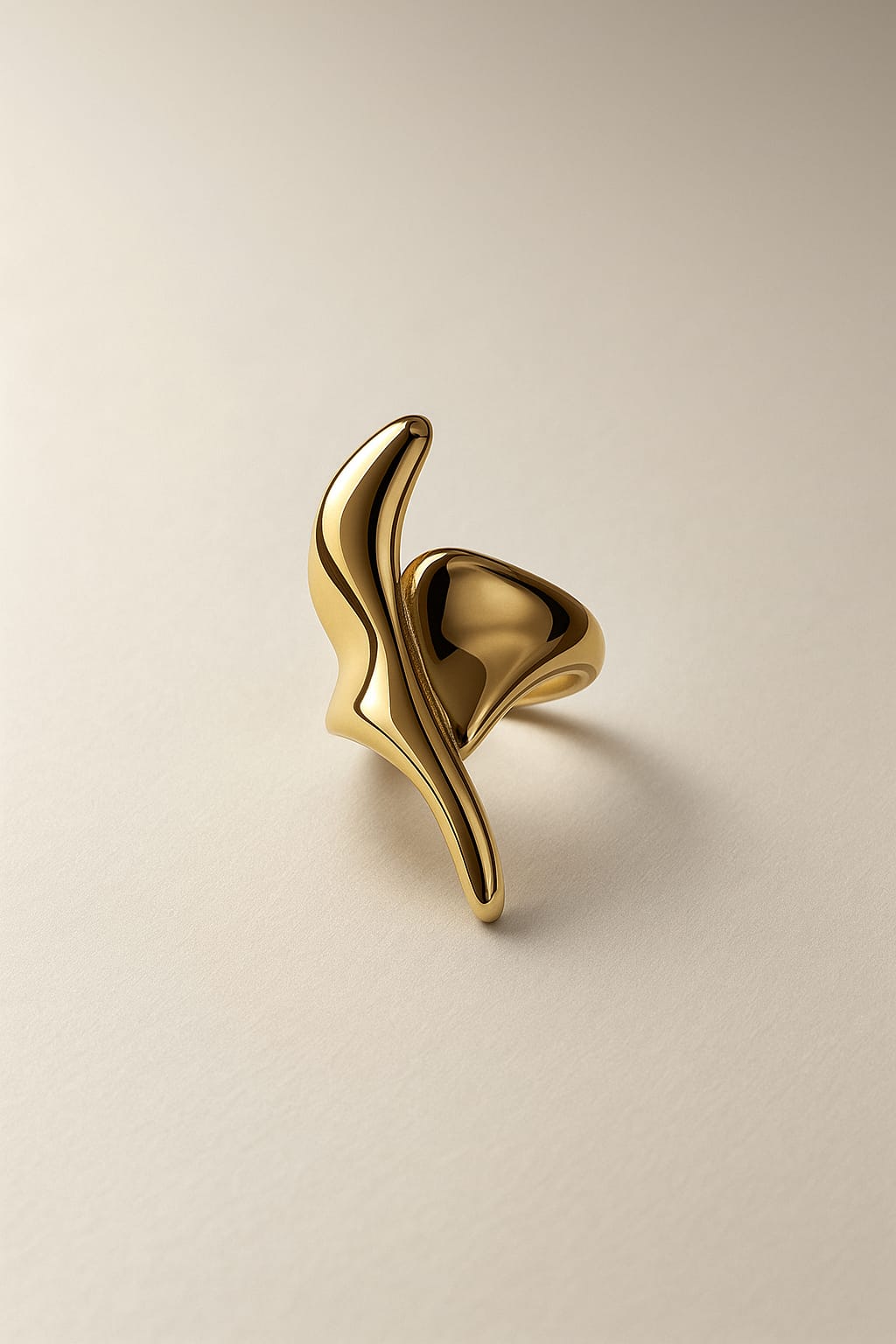 Aurora Curve Gold Statement Ring