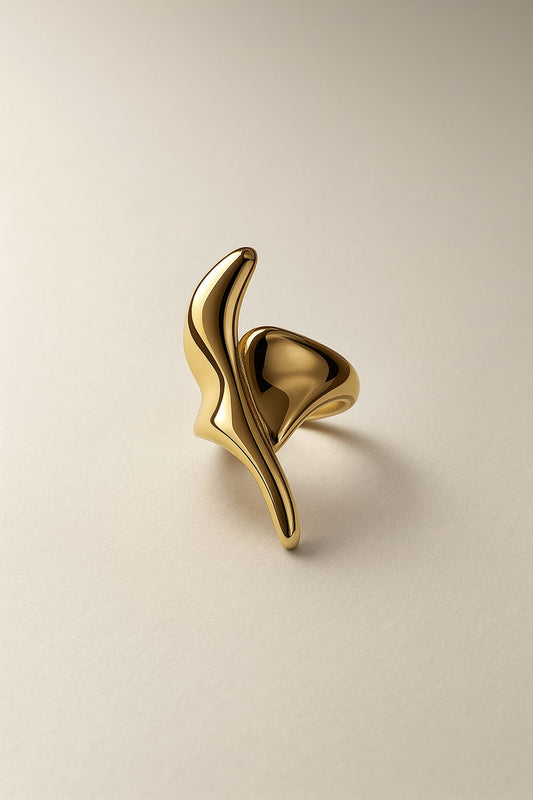 Aurora Curve Gold Statement Ring