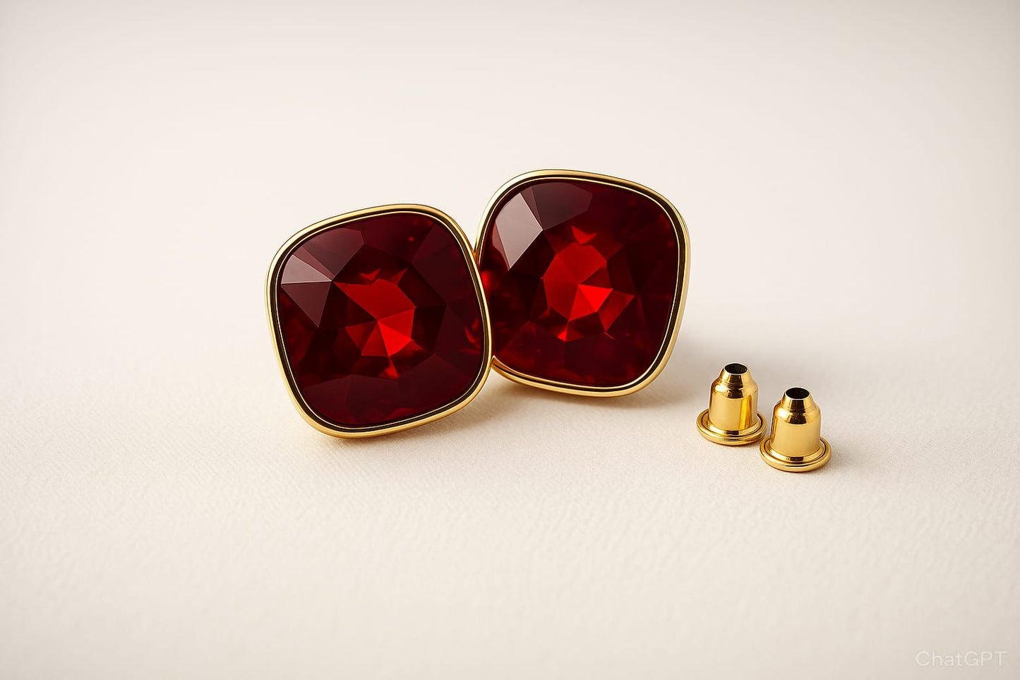Classic Crystal Stud Earrings – Gold Trim