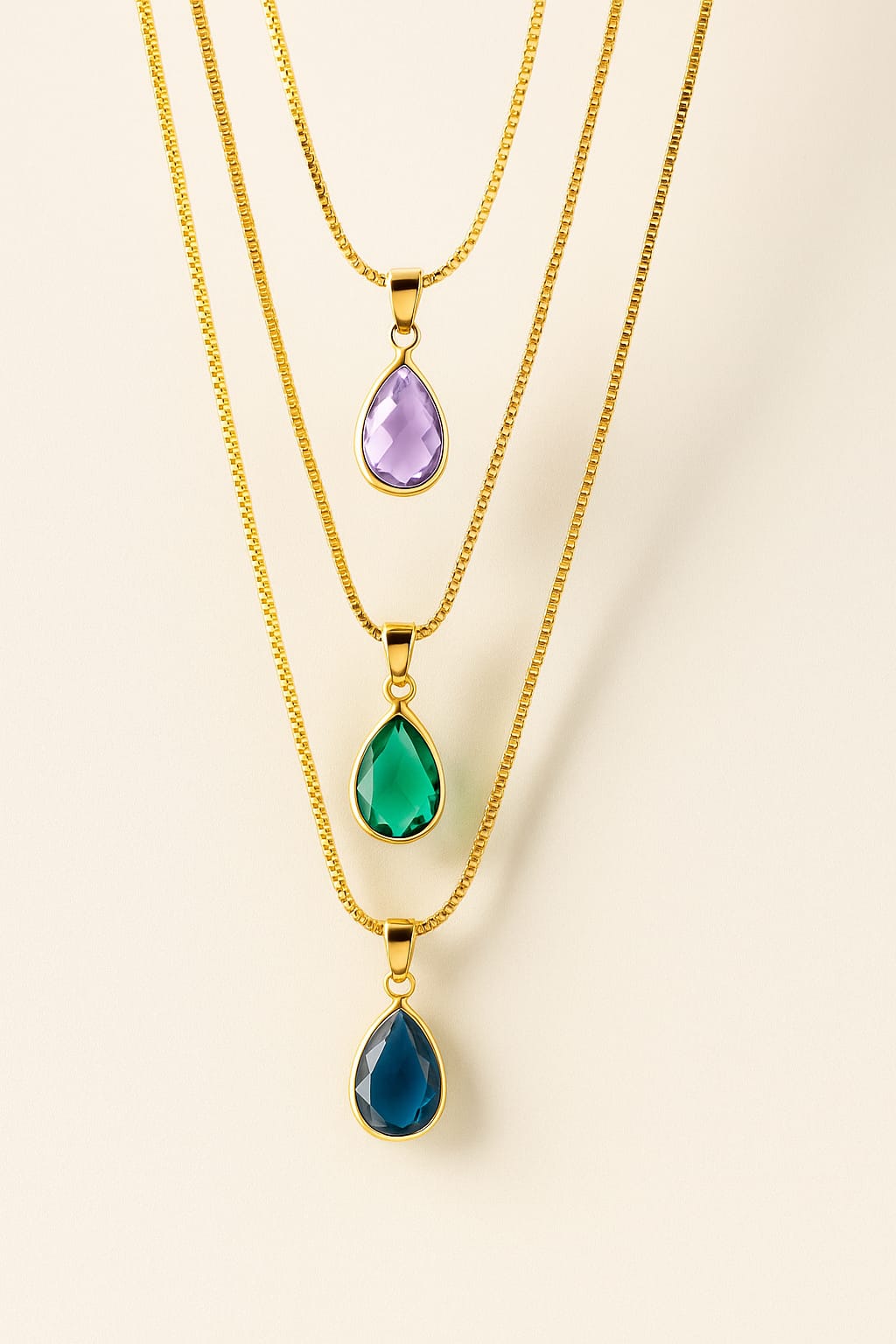 Emerald Green Teardrop Necklace
