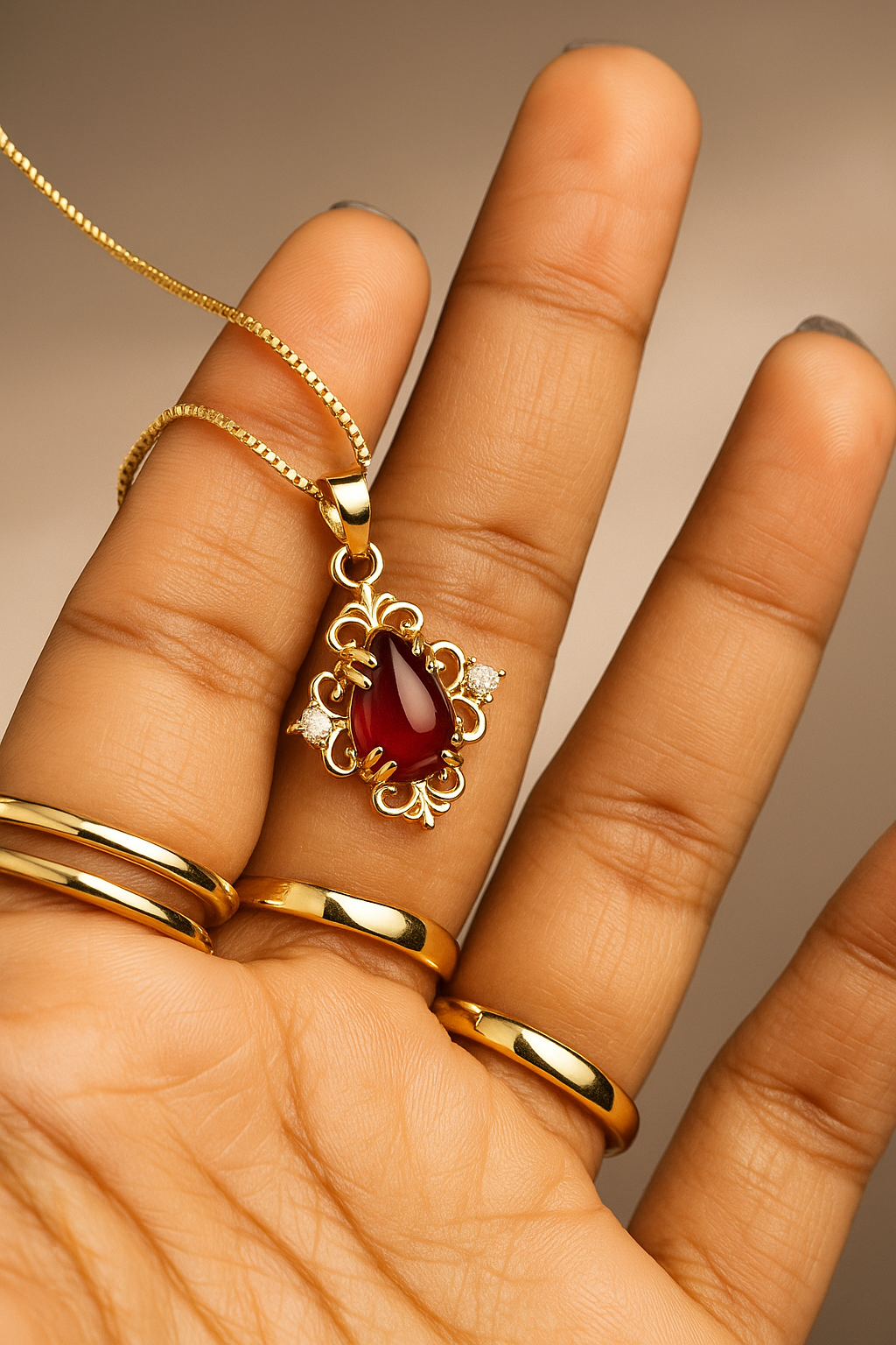 Elegant Red Stone Necklace