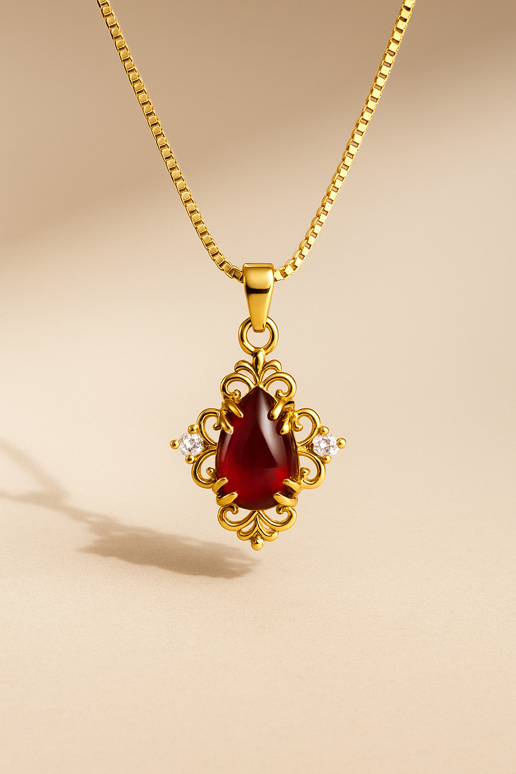 Elegant Red Stone Necklace